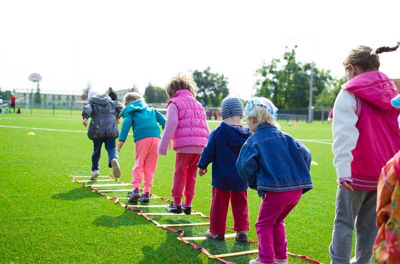 Kids having fun playing games