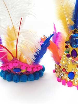 Homemade carnival hats for kids