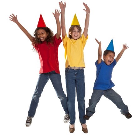 Kids in colourful t-shirts