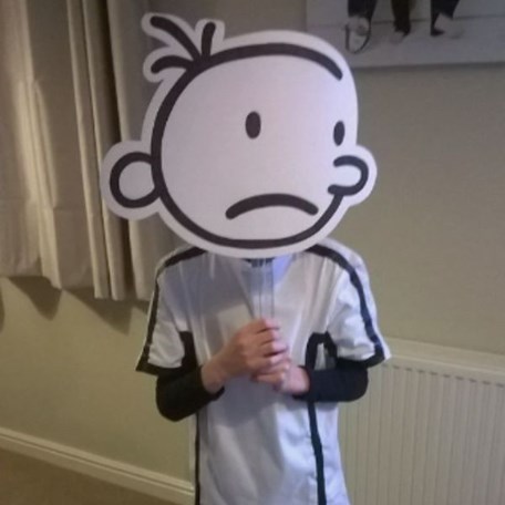 Homemade Diary of a Wimpy Kid costume for kids