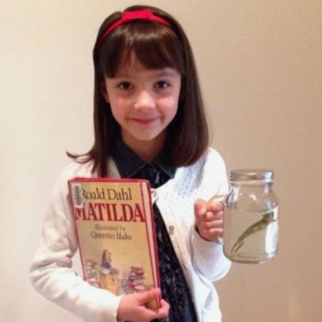 Homemade Matilda costume for kids