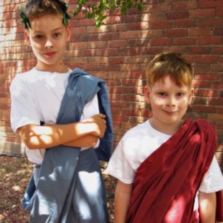 Roman homemade costume for kids